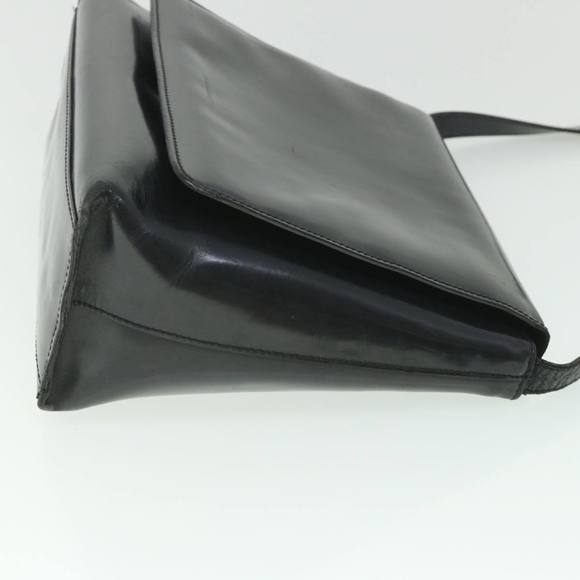 BURBERRY Shoulder Bag Leather Black Auth ac2232 - Picture 3 of 16